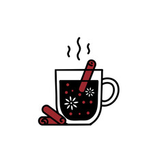 Mulled wine icon for Christmas and winter holidays