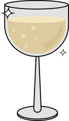 glass of champagne with golden bubbly liquid