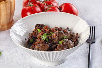 Roasted chicken liver with green onion