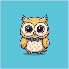 A cute happy lovely owl cartoon illustration
