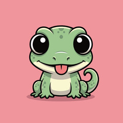 A cute happy lovely lizard cartoon illustration