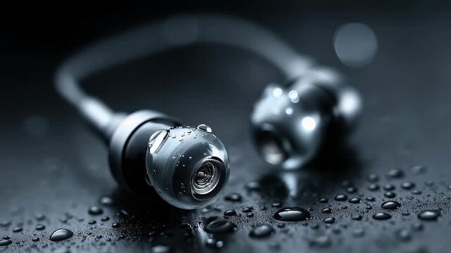 Tech Earphones Splash-Proof Protection Detail Display