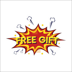 gift,explosion,free modern flat vector illustration for promotion surprise offer design vector graphic for marketing campaign