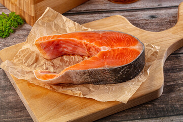 Fresh raw salmon fillet piece