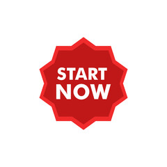 start now icon & sign vector illustration