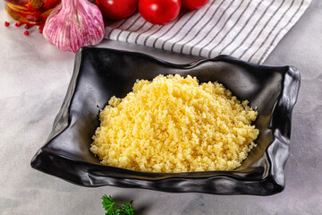 Boiled wheat couscous grain garnish
