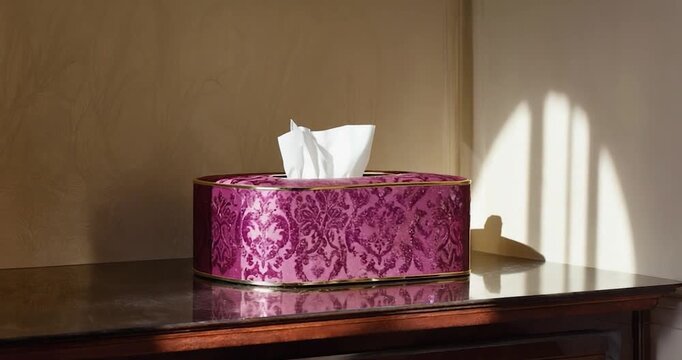 Elegant purple decorative tissue box