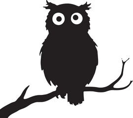 Fototapeta premium Black Owl Silhouette Clipart Bundle 