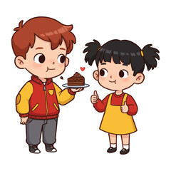 Sharing a Delicious Chocolate Cake A Sweet Treat