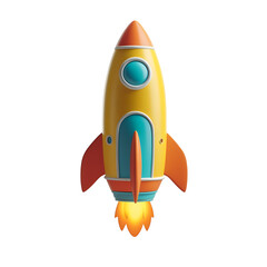 cartoon rocket vector illustration
