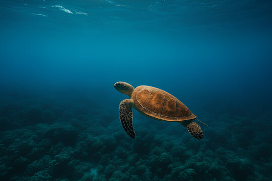 sea turtle swimming