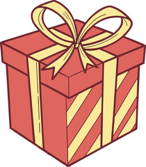A 3D red Christmas gift box vector illustration with a festive bow and ribbon, perfect for holiday celebrations or a birthday surprise