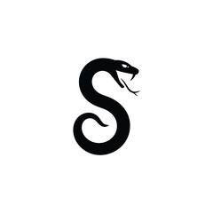 Stylized black snake silhouette with open mouth