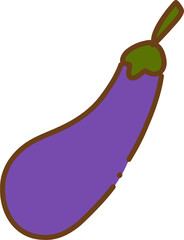 Cartoon Purple Eggplant Illustration