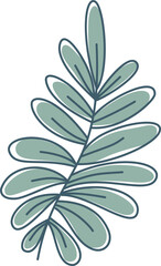 Delicate Light Teal Leaf Illustration