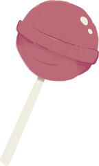 Pink Lollipop Illustration On White Background