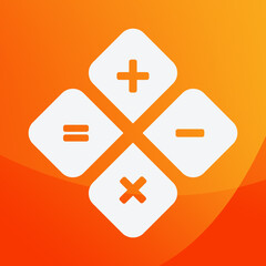 Fototapeta premium Simple white book icon on an orange gradient background.