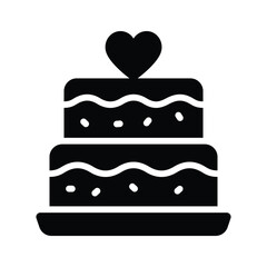 A glyph style icon of delicious mothers day cake
