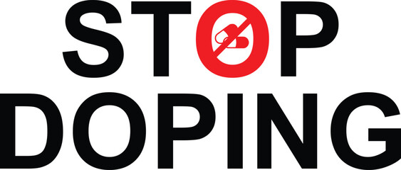 Stop Doping Logo – Drug-Free Sports Certification Icon for Packaging Design