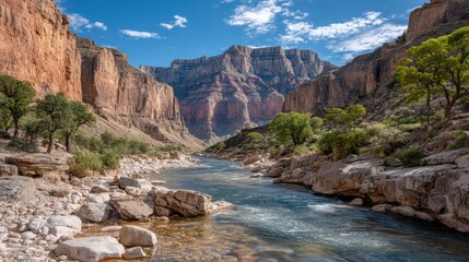Exploring the Majestic River Carving Its Path Through a Stunning Canyon in Nature's Landscape