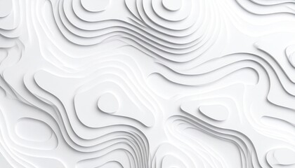 Abstract White Paper Cut Topography Design Featuring Geometric Shapes and Layered Texture