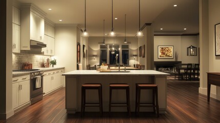 Fototapeta premium dining kitchen with family