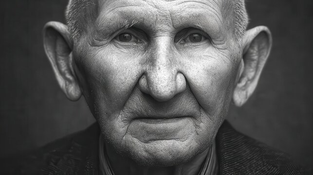 Close-up portrait of an elderly person. - Powered by Adobe