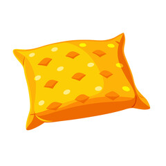A bright yellow decorative throw pillow no background vector file.