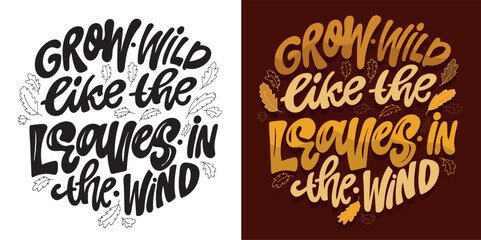 Fall Autumn vibes -  hand drawn doodle lettering quote. Lettering for t-shirt design, mug print, bag print, clothes fashion. 100% hand drawn vector image.
