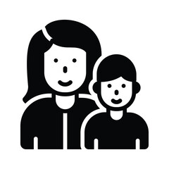 Get this glyph icon showing mom son bonding