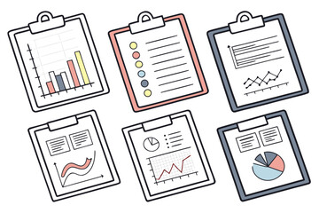 Collection of HandDrawn Business Reports and Charts.