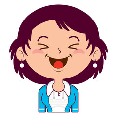 woman wear tracksuit playful face cartoon cute