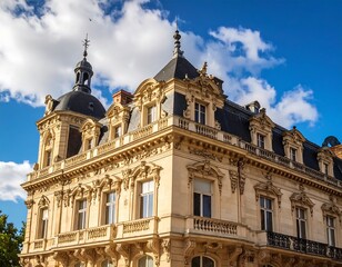 Fototapeta premium Ornate European Building Under Sunny Sky