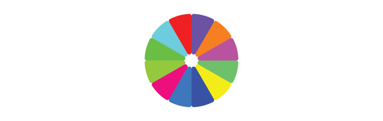 Obraz premium Vector isolated elements.Wheel colour spectrum. Circle palette. Multicolored circle flat template. Stock vector.
