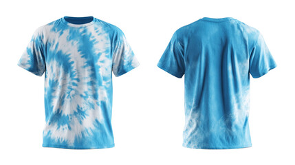 Light blue tie-dye t-shirt transparent background