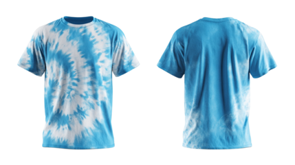 Light blue tie-dye t-shirt transparent background