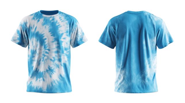 Light blue tie-dye t-shirt transparent background