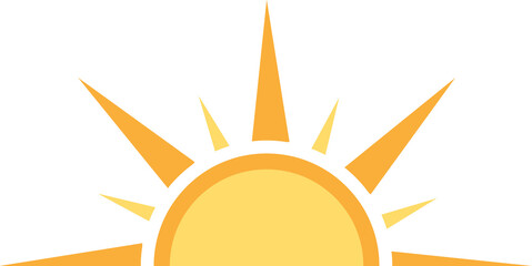 A half sun is setting downwards icon sunset concept for graphic design, logo, website, social media, mobile app, UI illustration