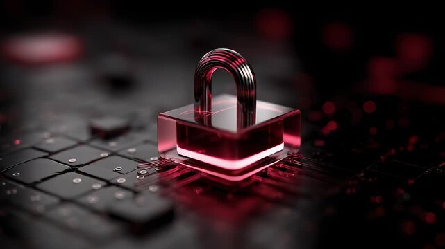Chip Lock Symbolizes Network Security Protection