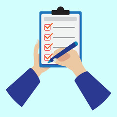 Checklist Writing Hand Vector Illustration