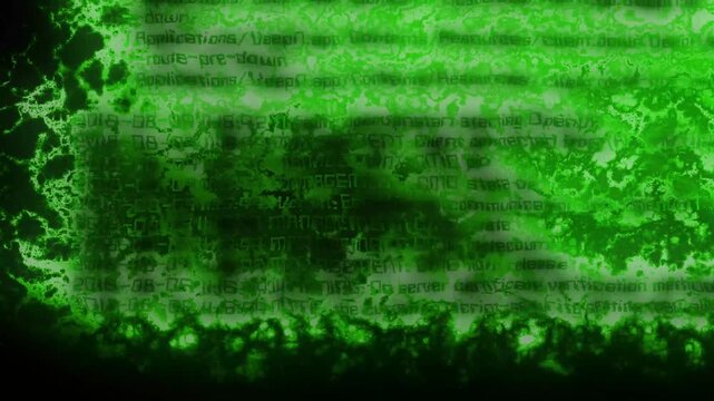 Green code storm. Hacking interface. Cyberpunk green data flow. Matrix-style.