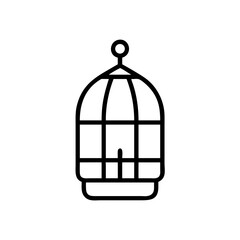 Minimalist Bird Cage Illustration for Pet Store Websites, Decorative Designs, Graphic Arts, and Print Material