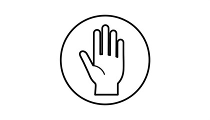 Obraz premium Simple hand icon in a circle