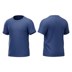 A classic crew neck tee shirt rendered in a soft fabric is displayed showcasing front and back views for versatile design applications.