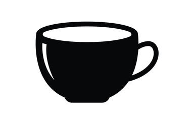 Minimalist black and white cup illustration for breakfast time.
