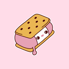 Cute pink cupcakes stickers