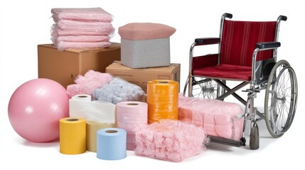 Healthcare supplies for mobility assistance home care setting still life indoor close-up supportive environment