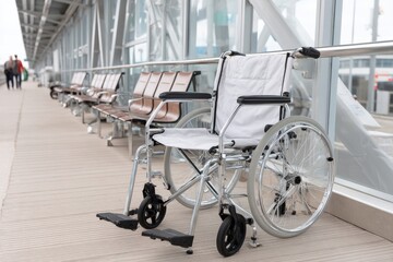 Accessible travel solutions wheelchair at airport terminal travel environment welcoming viewpoint