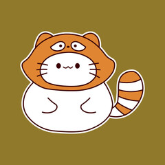  Cute kawaii animal costume stickers
