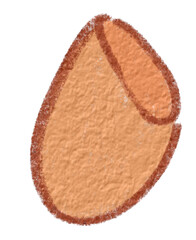 Hand Drawn Beige Peach Colored Organic Shape Illustration